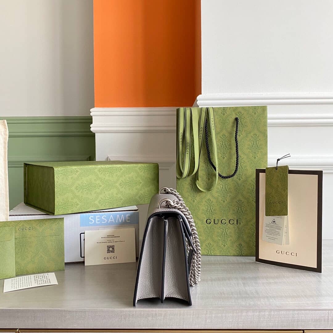 Gucci Dionysus Dupe GG Supreme Dionysus Chain Replica Shoulder Bag Gray 400249