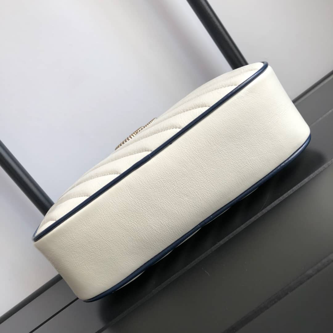 Gucci Handbag Dupes GG Marmont Small Shoulder Handbag Camera Bag Replica White 447632