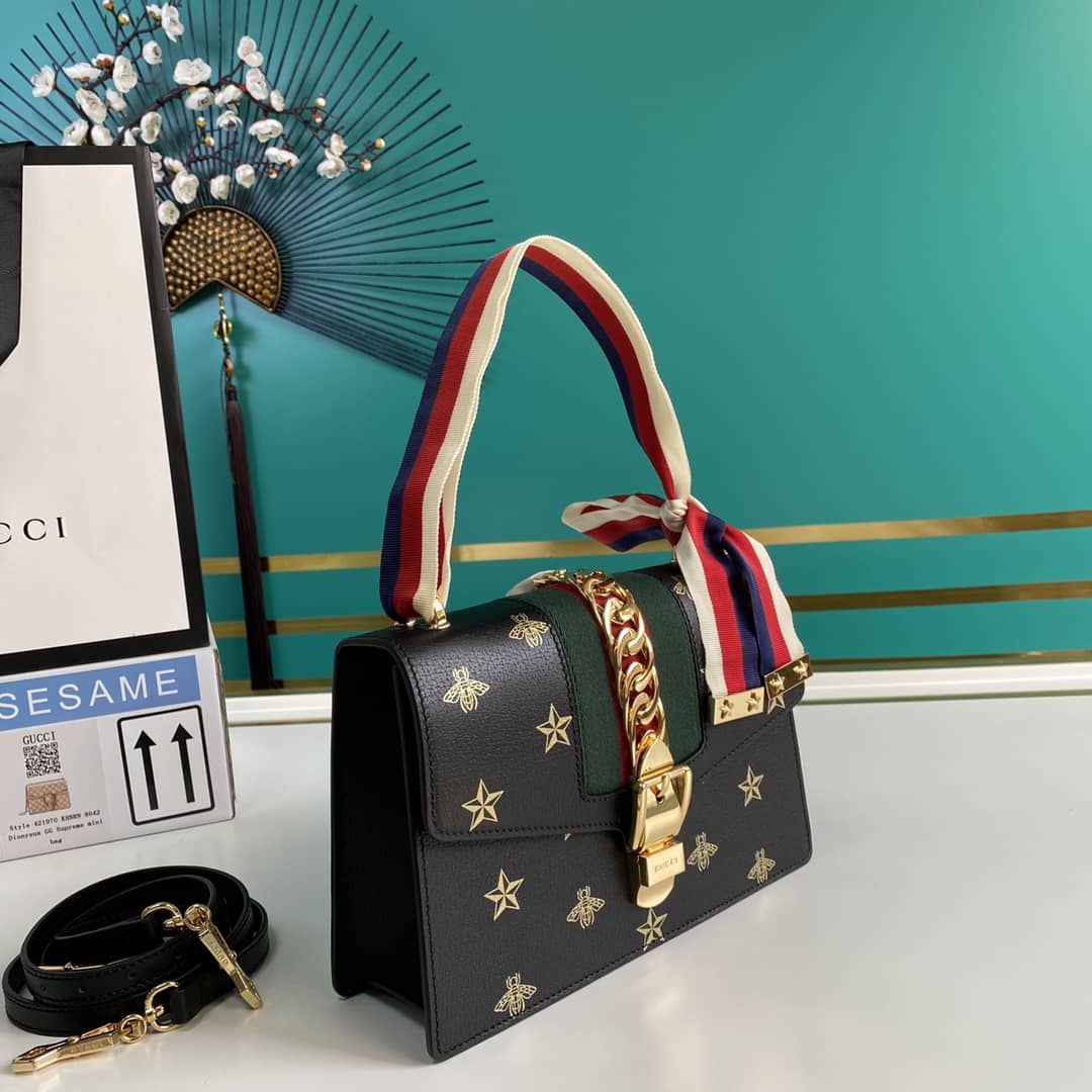 Gucci Sylvie Bee Star Small Shoulder Bag Replica 524405