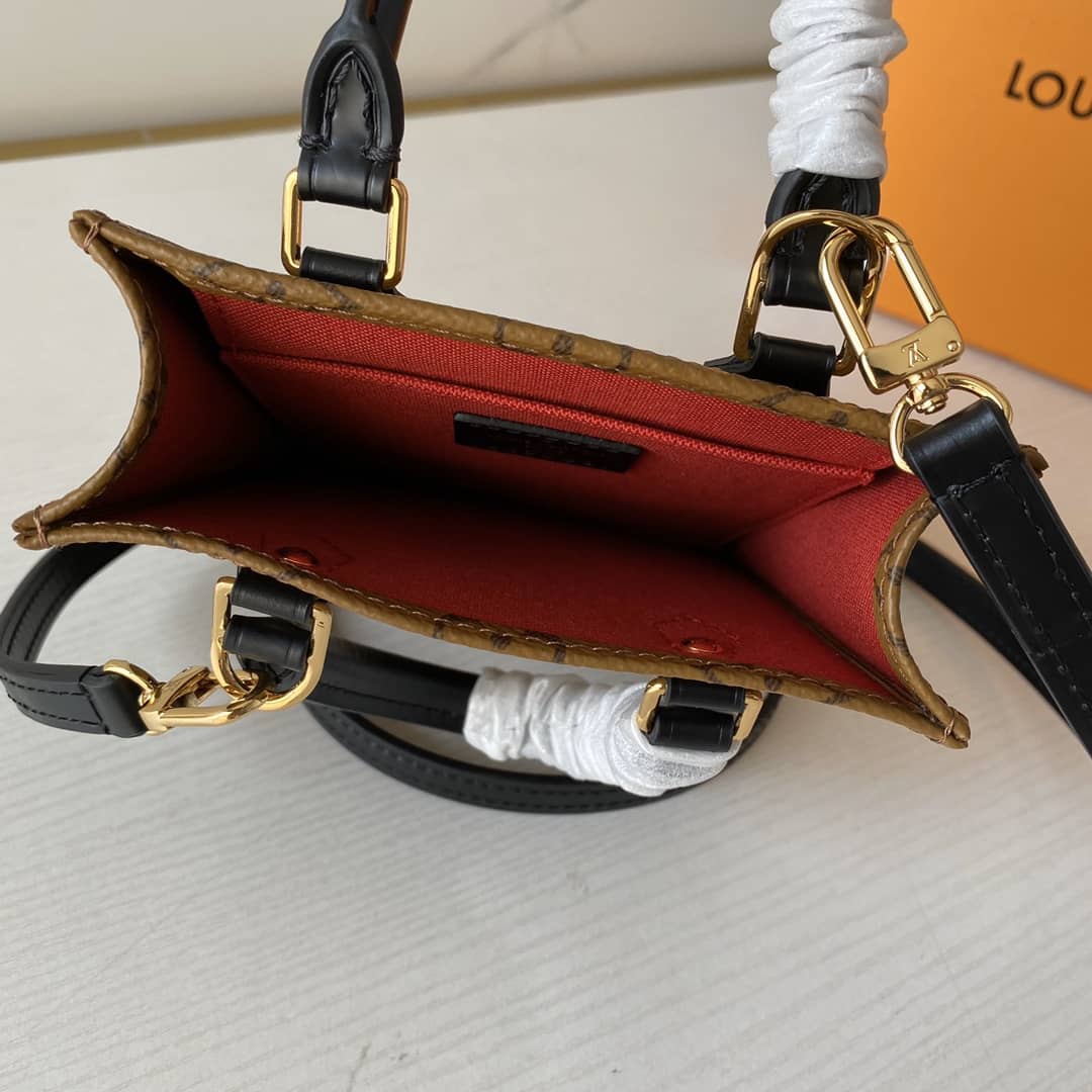 Louis Vuitton Monogram Petit Sac Plat 2Way Replica Shoulder Bag Brown M69442