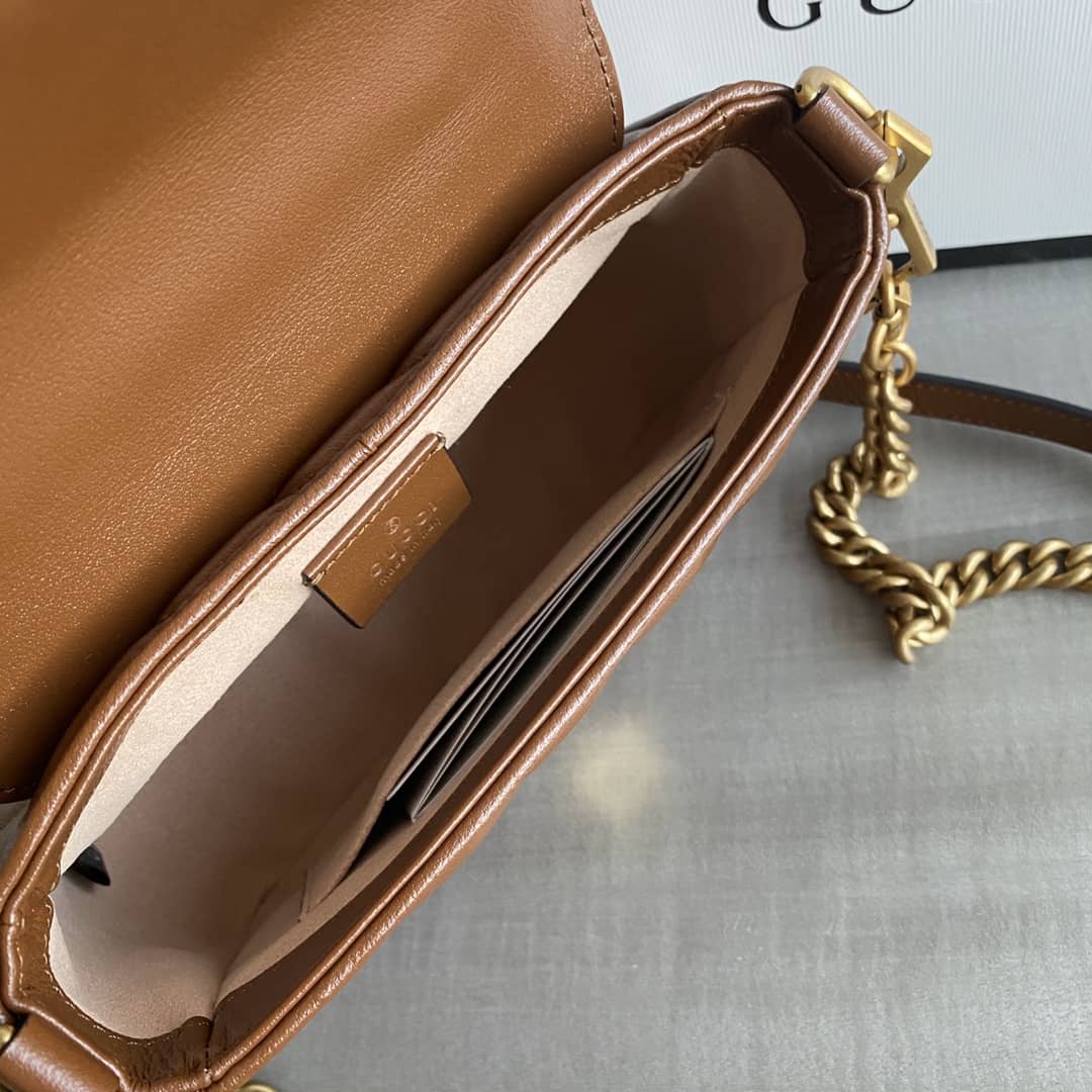 Gucci GG Marmont Mini Top Handle Bag Replica Brown 583571