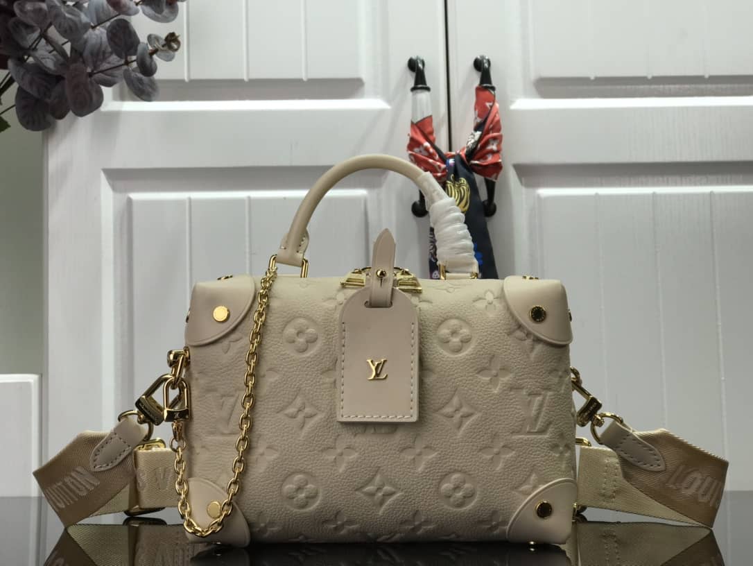 Best Replica Louis Vuitton Petite Malle Souple Monogram Replica Bag Beige M45571(ColaReps)