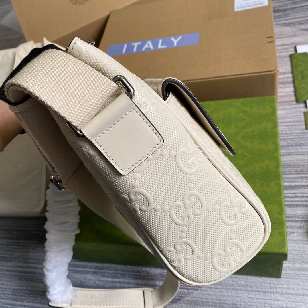 Gucci GG Embossed Messenger Bag Replica 658565