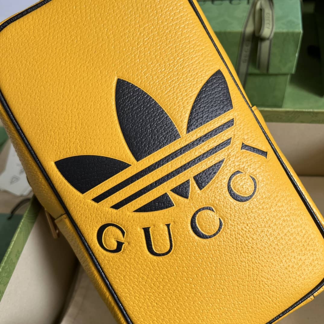 Gucci Adidas x Gucci Mini Top Handle Yellow 702387 Replica Clutch