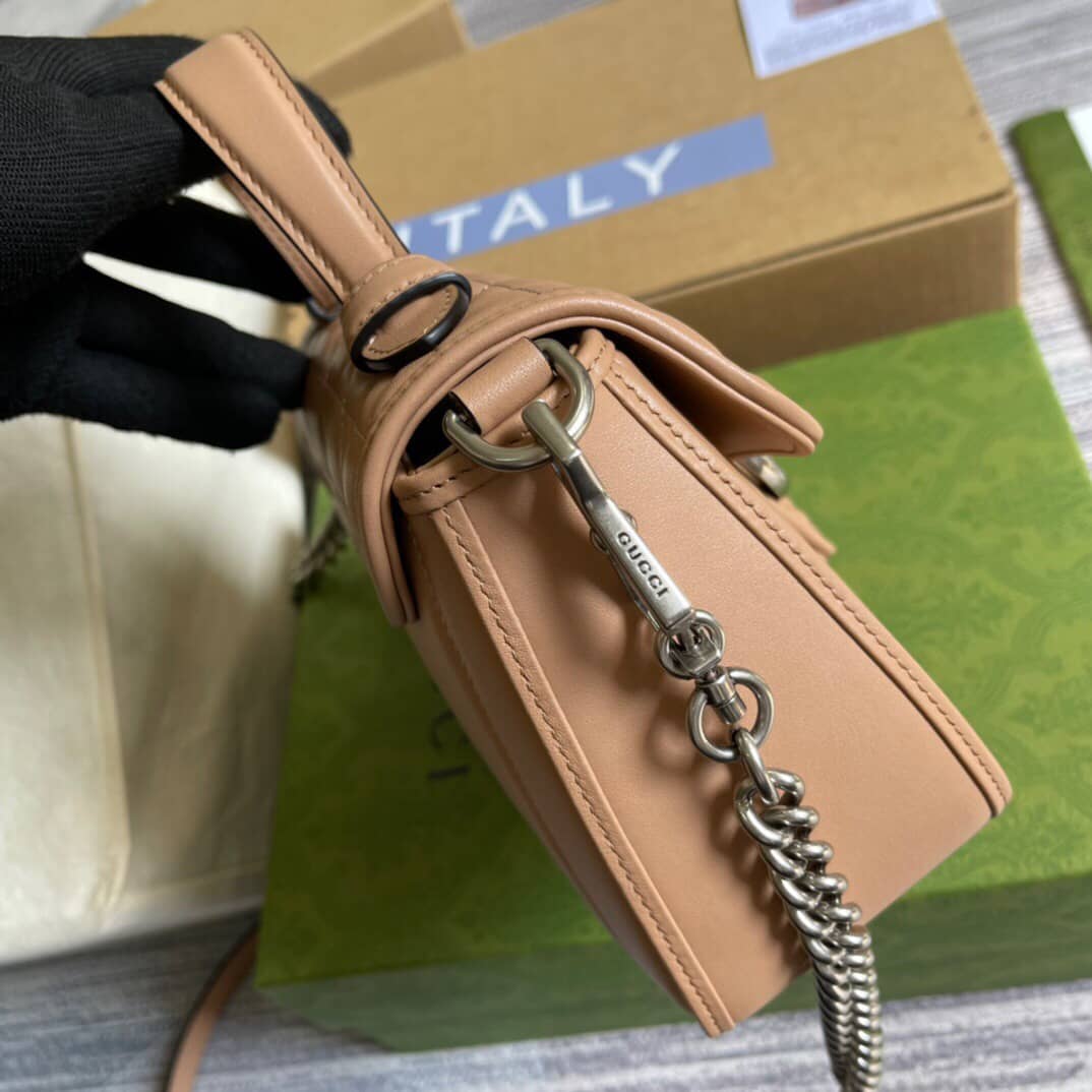 Gucci GG Marmont Mini Top Handle Bag Replica Apricot 583571