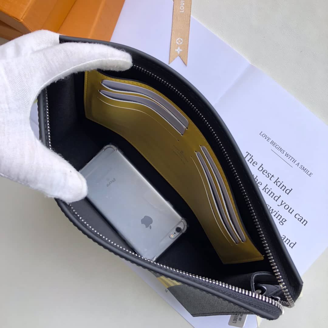 Louis Vuitton Stripe Replica Pochette Voyage MM Damier Graphite Yellow N60107