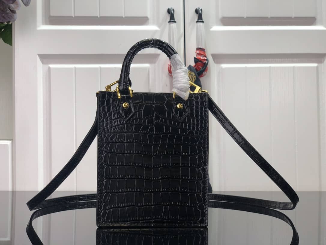 Louis Vuitton Petit Sac Plat Flat Shoulder Bag Replica Black M80169