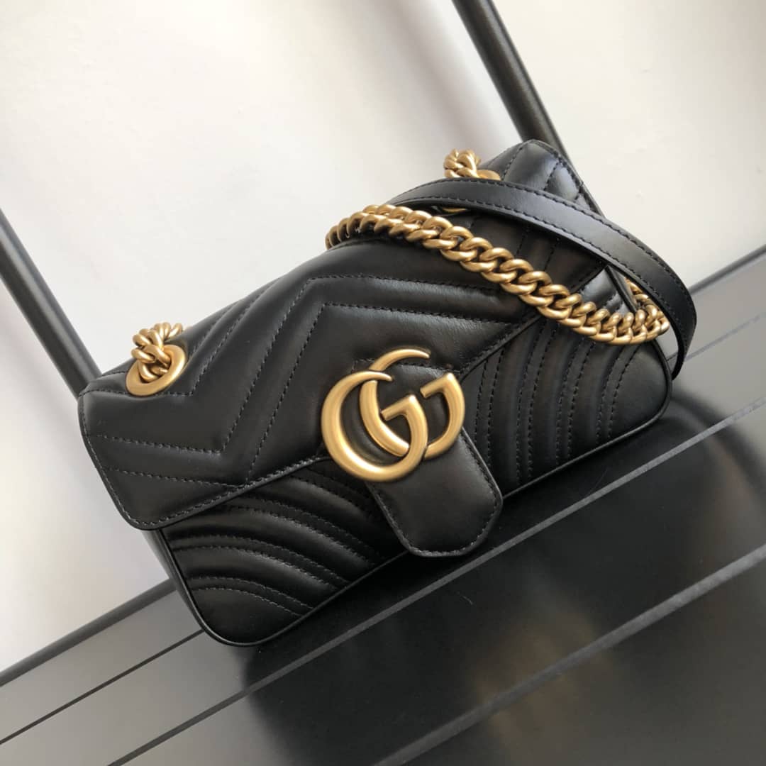 Gucci GG Marmont Mini Matelasse Shoulder Bag Replica Yellow Red 446744