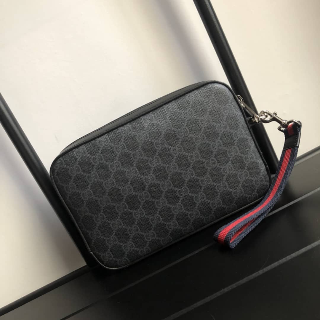 Gucci GG Supreme Wash Bag Replica Black 495562