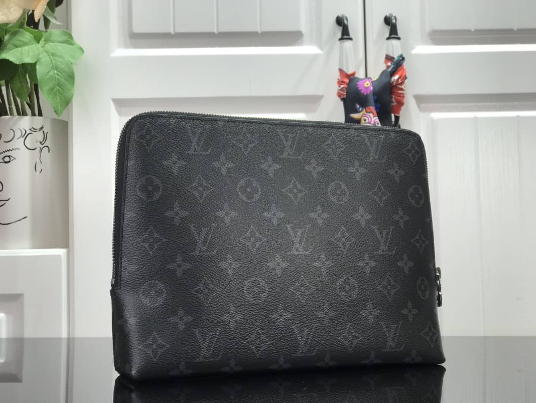 Louis Vuitton Monogram Eclipse Canvas Replica Pouch Black M60417