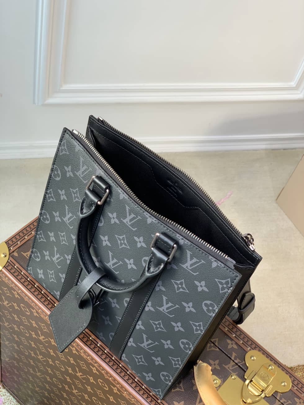 Louis Vuitton Monogram Eclipse Sac Plat Cross M46098 Replica Shoulder Bag