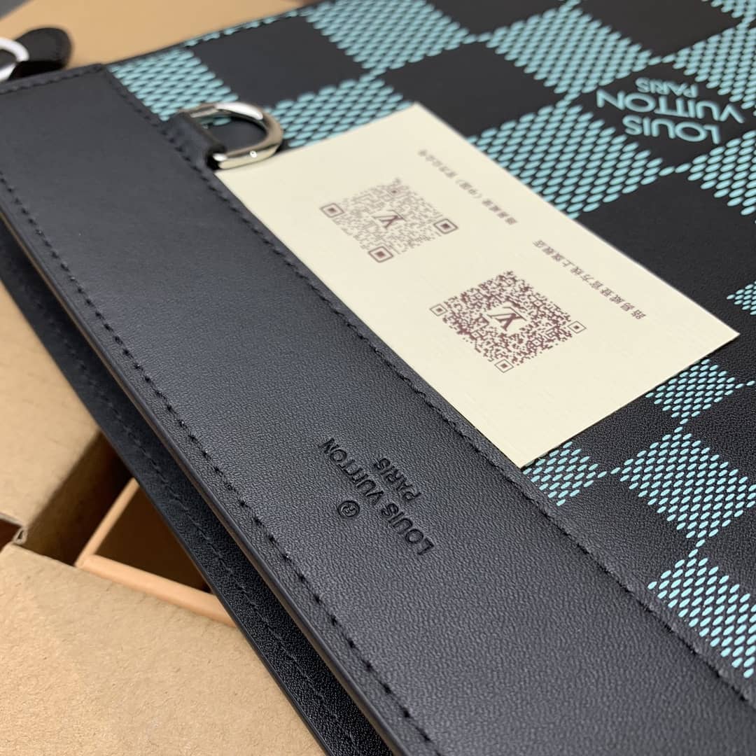 Louis Vuitton Standing Pouch Damier Infini Replica Green N60448
