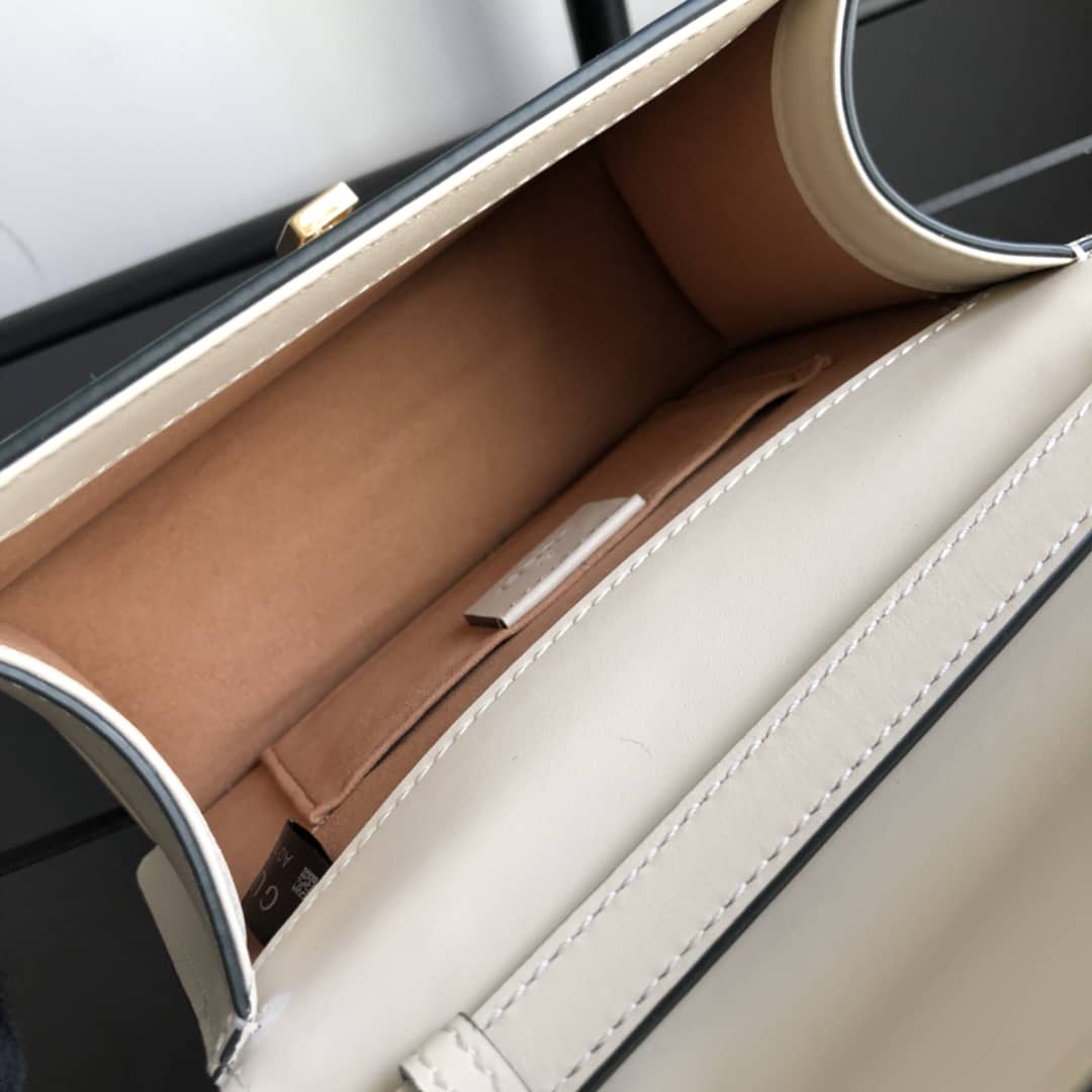 Gucci Sylvie Leather Mini Shoulder Bag Replica White 470270