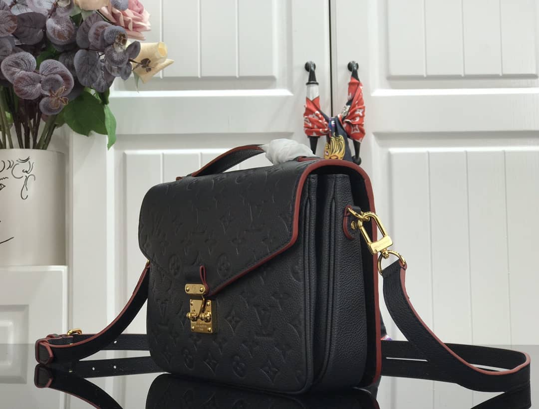 Louis Vuitton Pochette Metis Marine Leather Black M44071 Replica Shoulder Bag