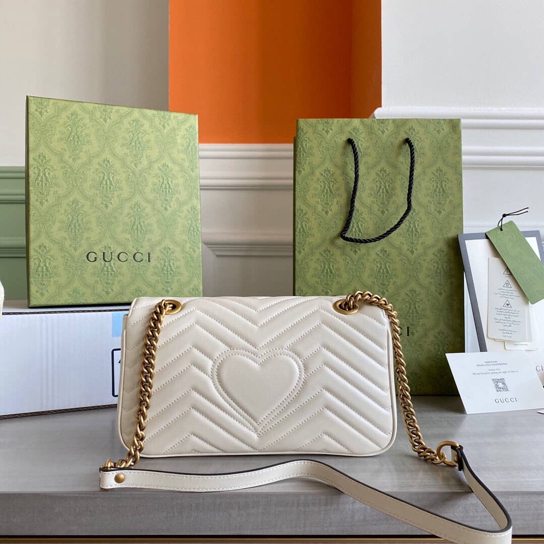 Gucci GG Marmont Matelasse Shoulder Bag Replica White 443497