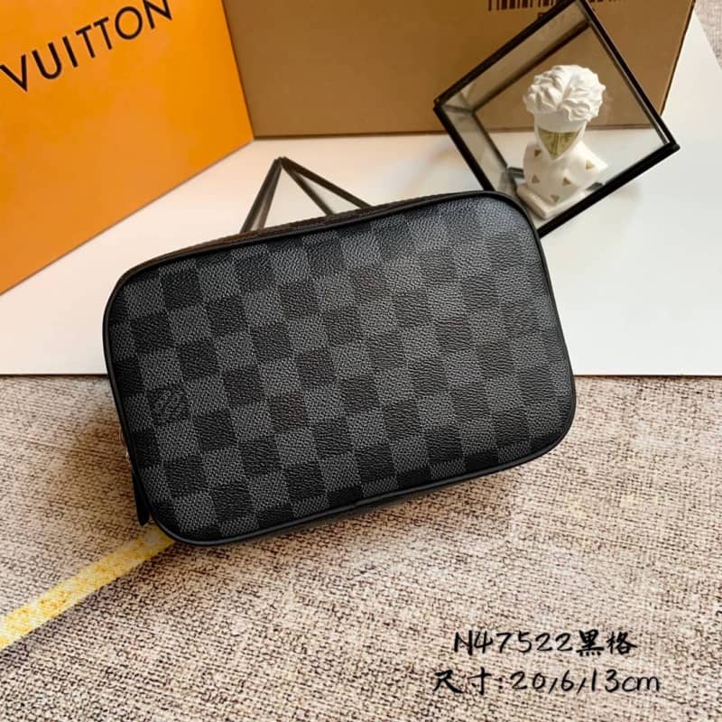 Louis Vuitton Toilet Pouch GM Monogram Eclipse Canvas Replica Black M43383