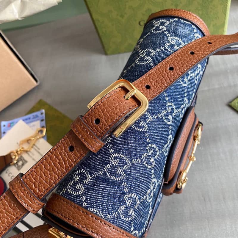 Gucci Horsebit 1955 Mini Bag Replica Blue 658574