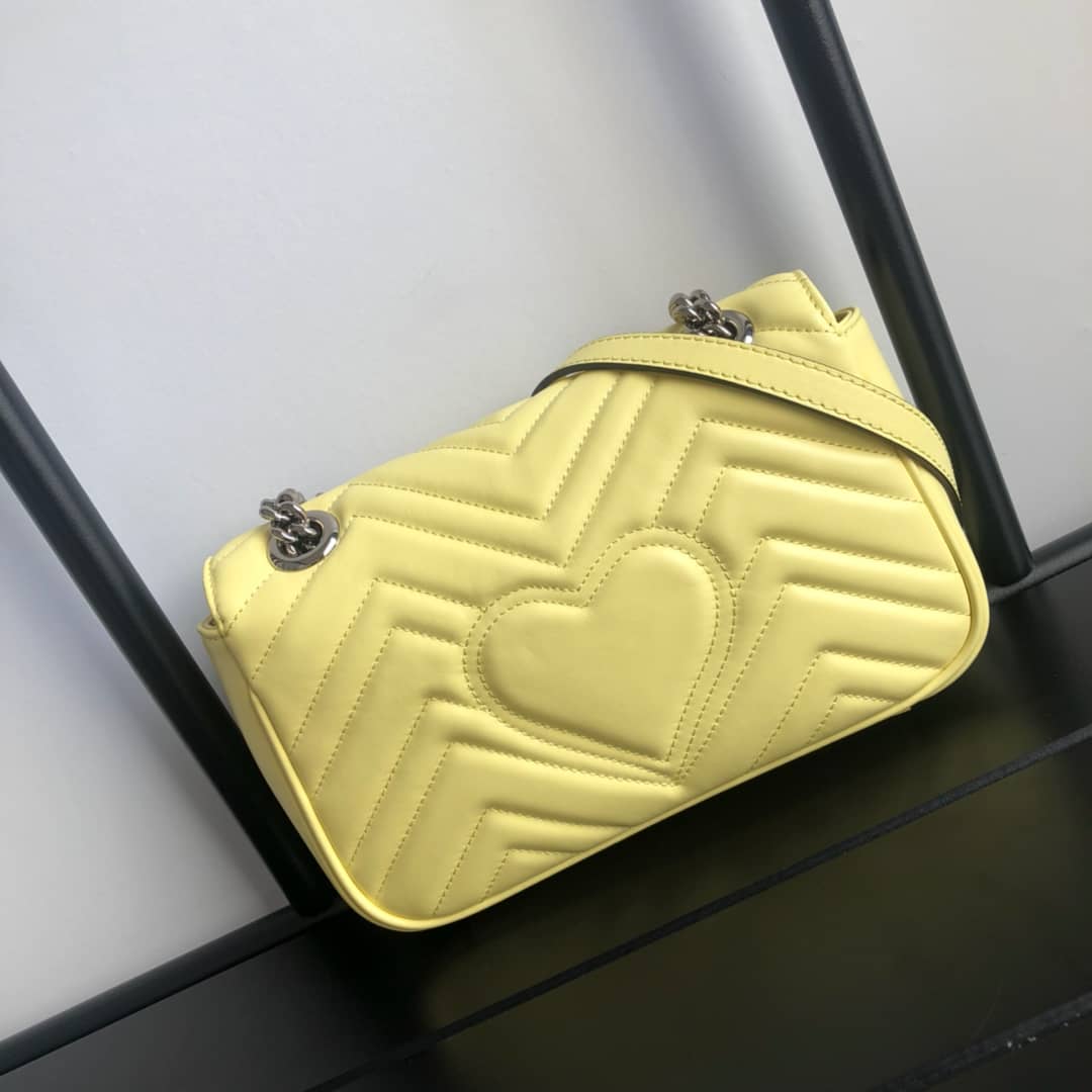 Gucci GG Marmont Mini Matelasse Shoulder Bag Replica Yellow 446744
