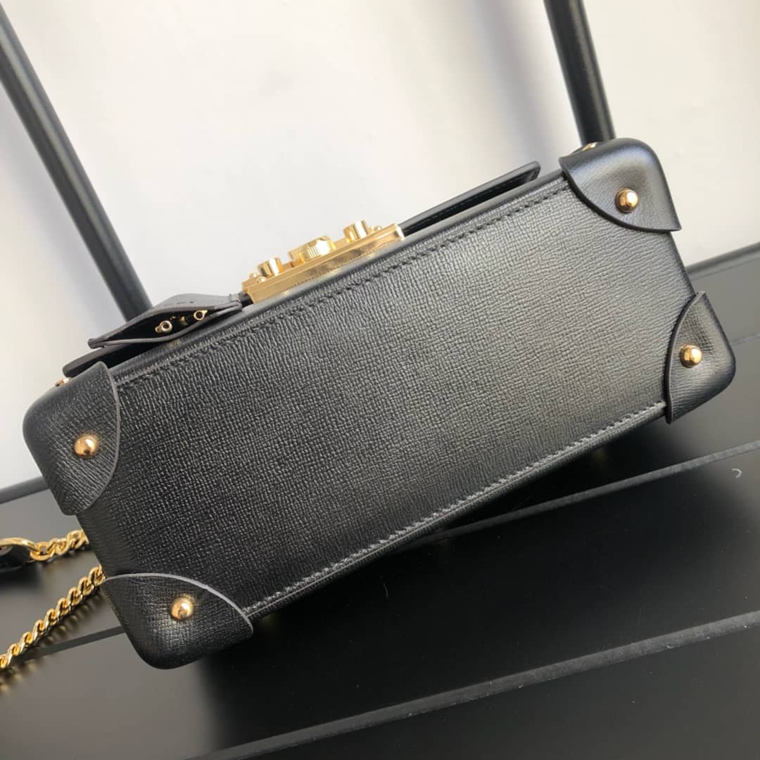 Gucci Padlock GG Small Bamboo Shoulder Bag Replica Black 603221