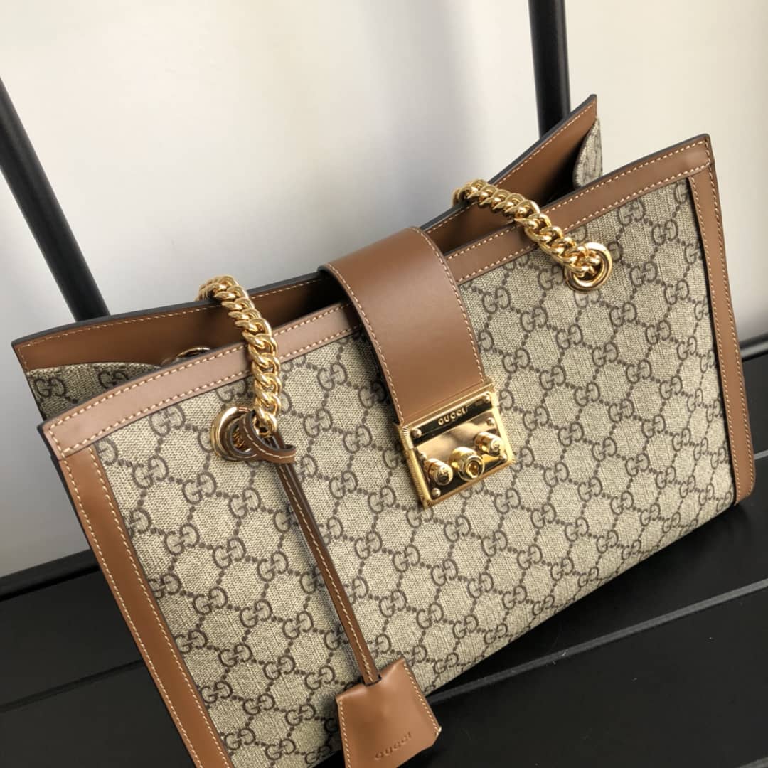 Gucci Padlock Medium GG Supreme Shoulder Bag Replica Brown 479197