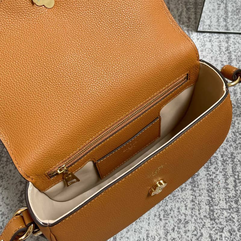 Louis Vuitton Pont 9 Soft MM Grained Calfskin Leather Replica Bag Orange M58968