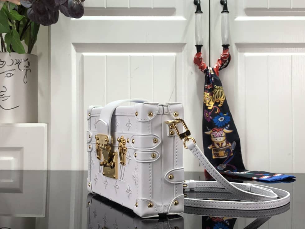 Louis Vuitton Petite Malle Monogram Flou White M20745 Replica Trunk Box