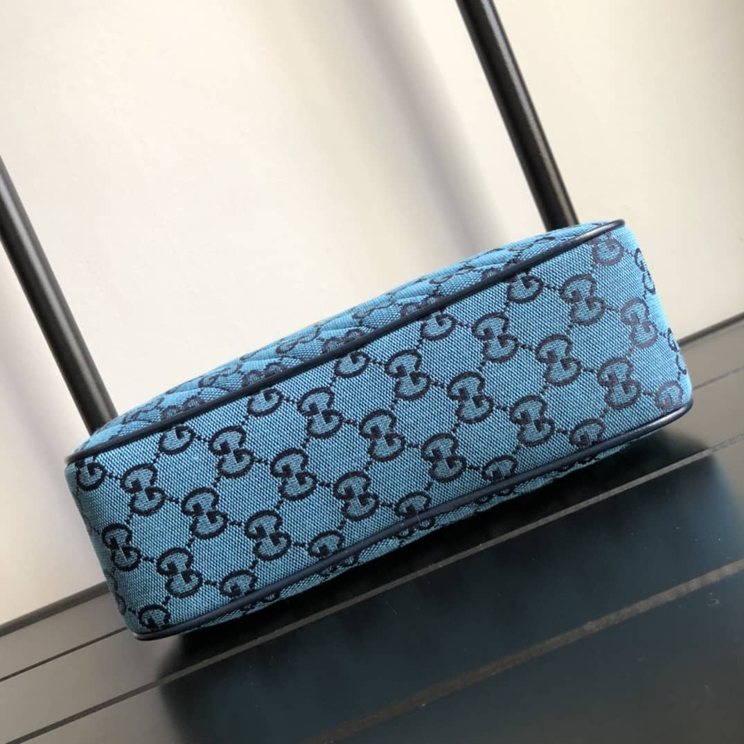Gucci GG Marmont Small Shoulder Handbag Camera Bag Replica Blue 447632