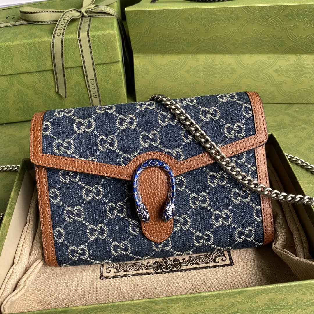Gucci Dionysus Supreme GG Chain Wallet Replica 401231