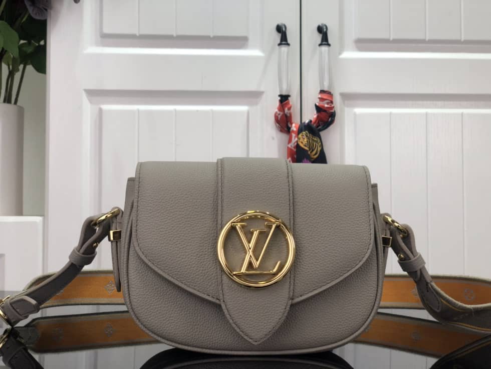 Louis Vuitton Pont 9 Soft Leather PM Gery M58727 Replica Crossbody Bag