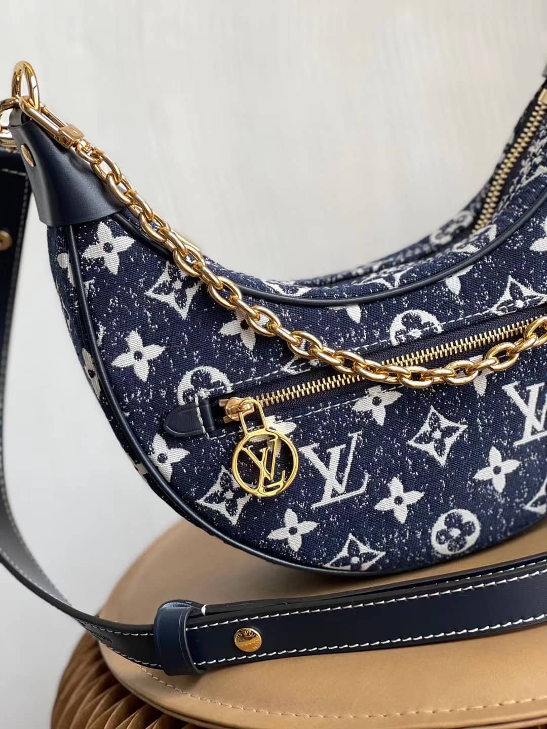 Louis Vuitton Denim Loop Bag Blue M81166 Replica Hobo