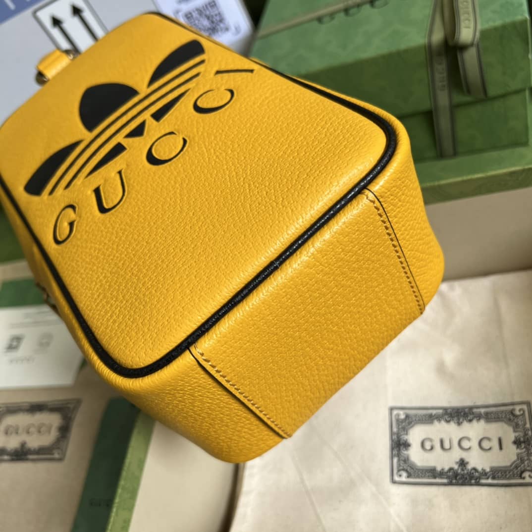 Gucci Adidas x Gucci Mini Top Handle Yellow 702387 Replica Clutch