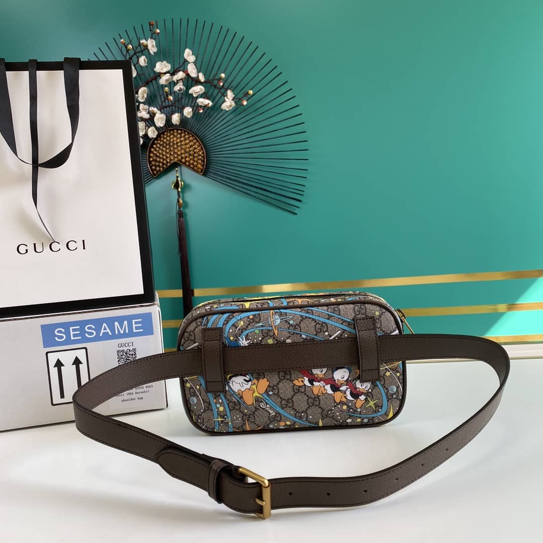 Gucci Disney Supreme GG Canvas Leather Belt Bag Replica 602695