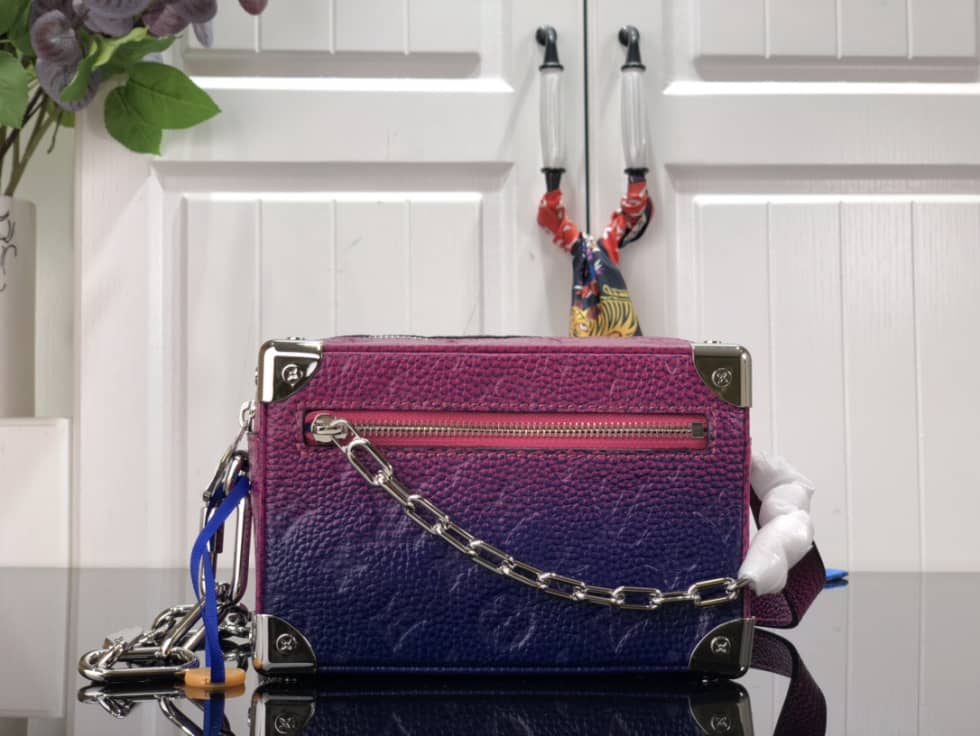 Louis Vuitton Mini Soft Trunk Taurillon Blue/Pink M81219 Replica Shoulder Bag