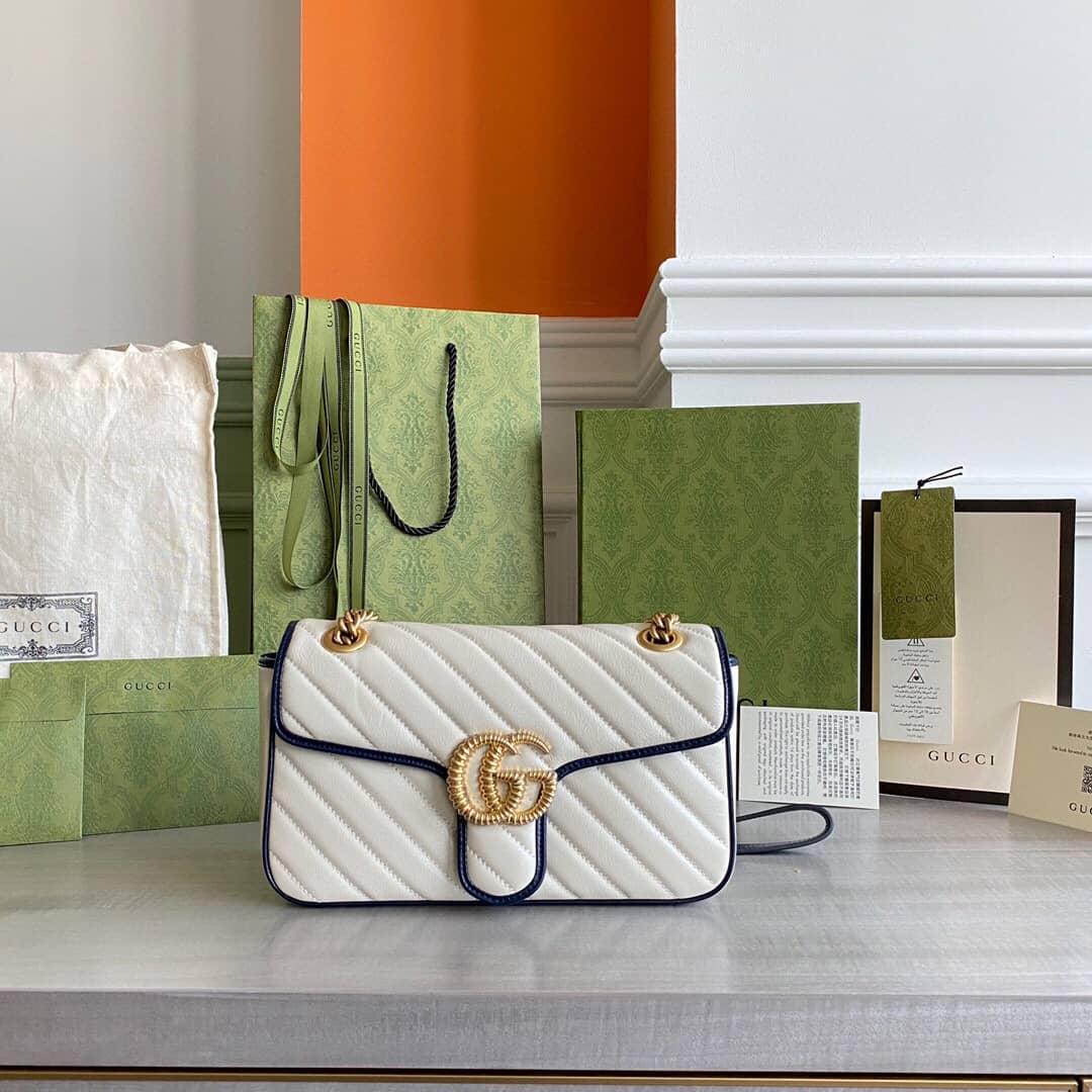 Gucci GG Marmont Matelasse Shoulder Bag Replica White 443497