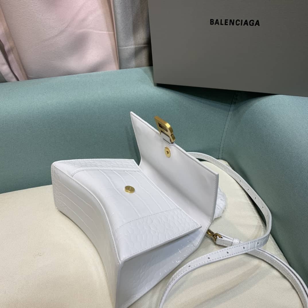 Balenciaga Hourglass Leather Top Handle Replica Bag