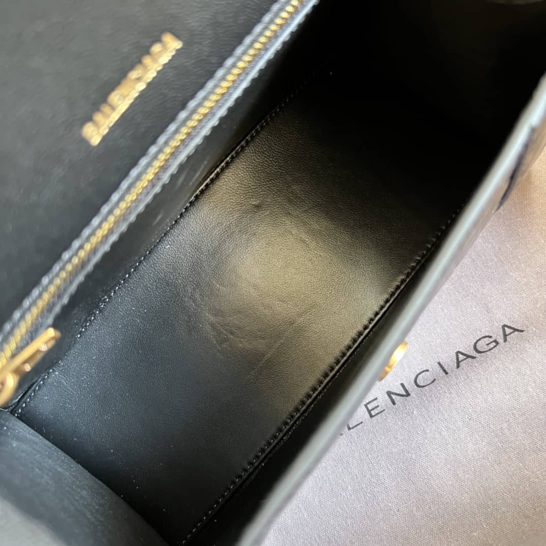 Balenciaga Hourglass Leather Top Handle Replica Bag