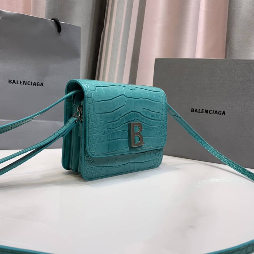 Balenciaga Crocodile Embossed Box Replica Shoulder Bag