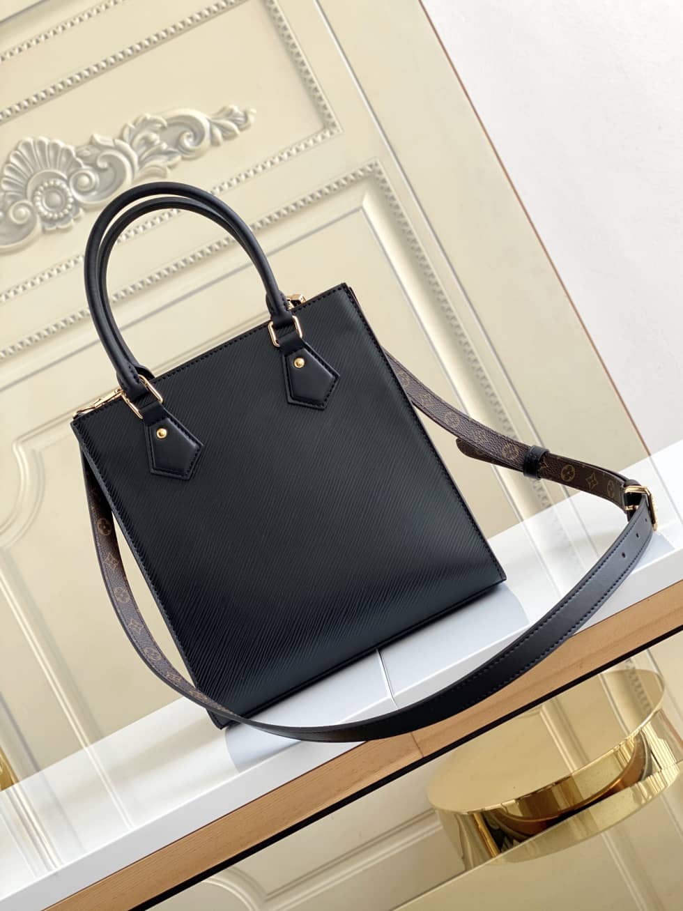 Louis Vuitton Petit Sac Plat Epi Leather Black M69441 Replica Shoulder Bag