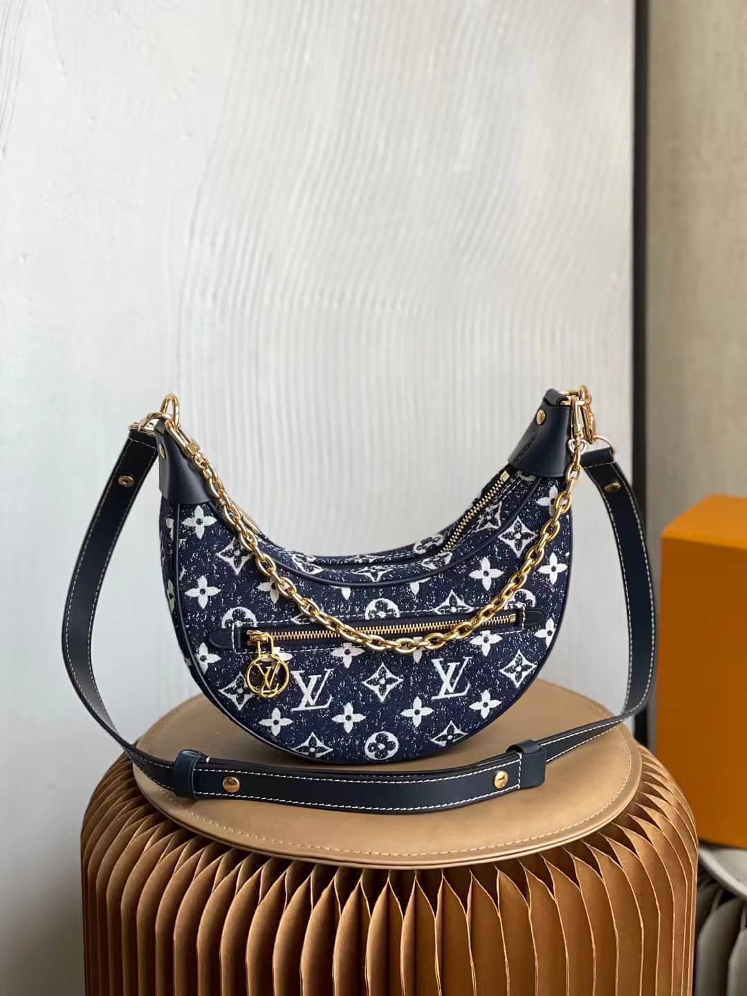 Louis Vuitton Denim Loop Bag Blue M81166 Replica Hobo