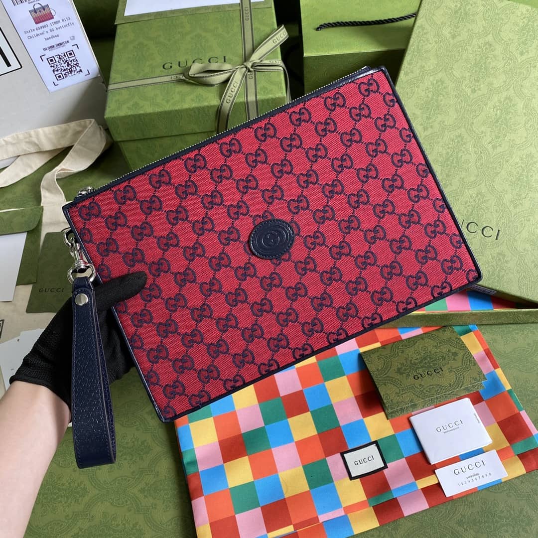 Gucci GG Marmont Red Canvas Pouch Replica 661105