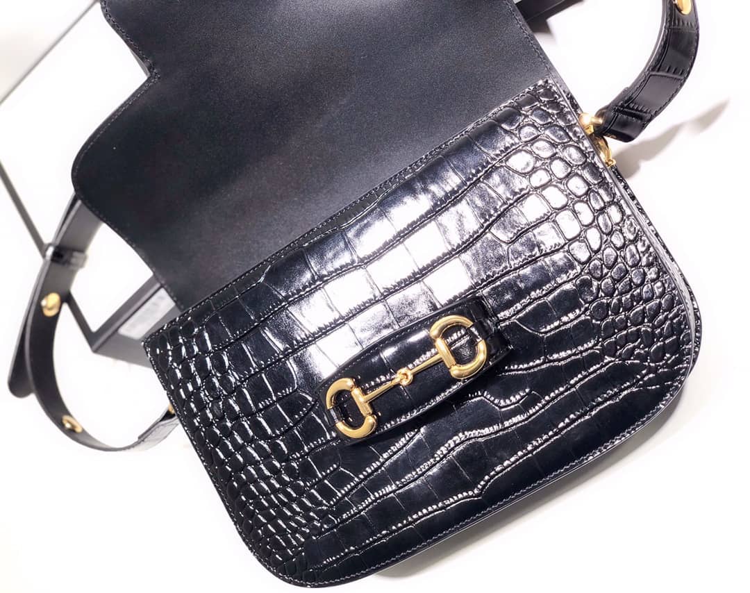 Gucci Horsebit 1955 Shoulder Bag Replica Black 602204