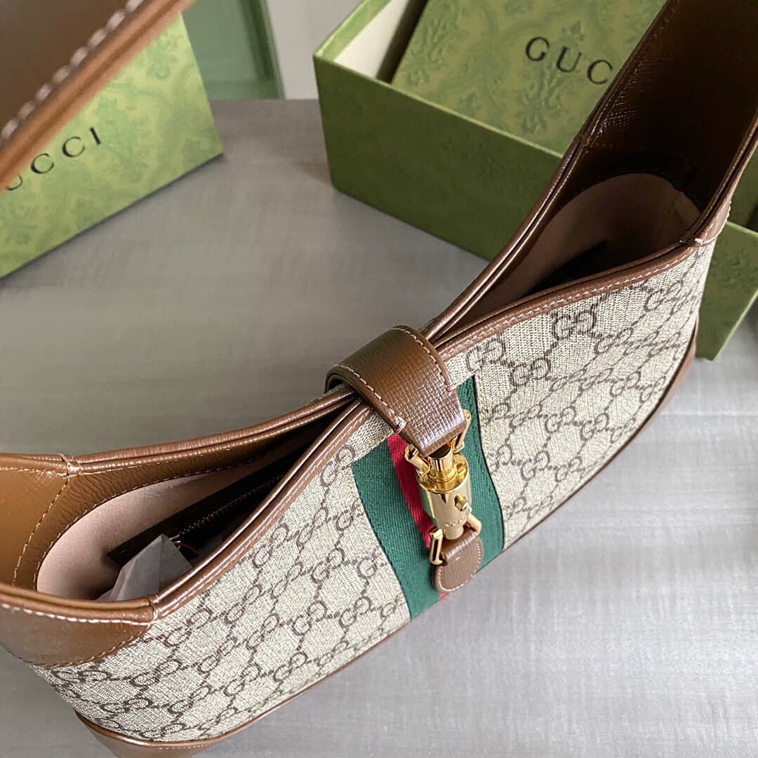 Gucci GG Jackie 1961 Mini Shoulder Bag Replica Brown 637092