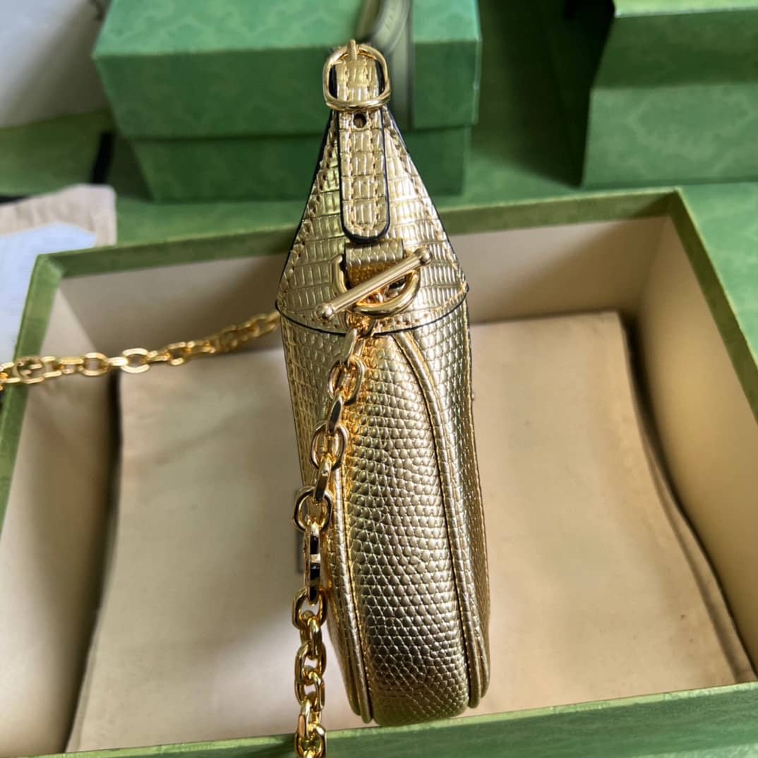 Gucci Jackie 1961 Mini Shoulder Bag Gold Leather 675799 Replica