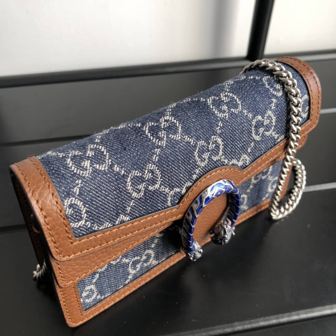 Gucci Dionysus GG Supreme Super Mini Bag Replica Blue 476432