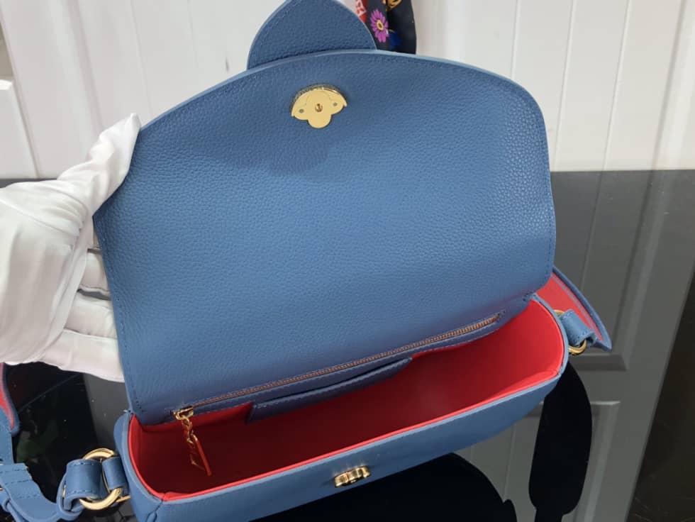 Louis Vuitton Pont 9 Soft MM Grained Calfskin Blue M58967 Replica Crossbody Bag