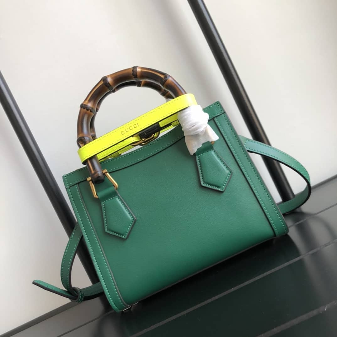Gucci Diana Mini Bamboo Tote Bag Replica Green 655661