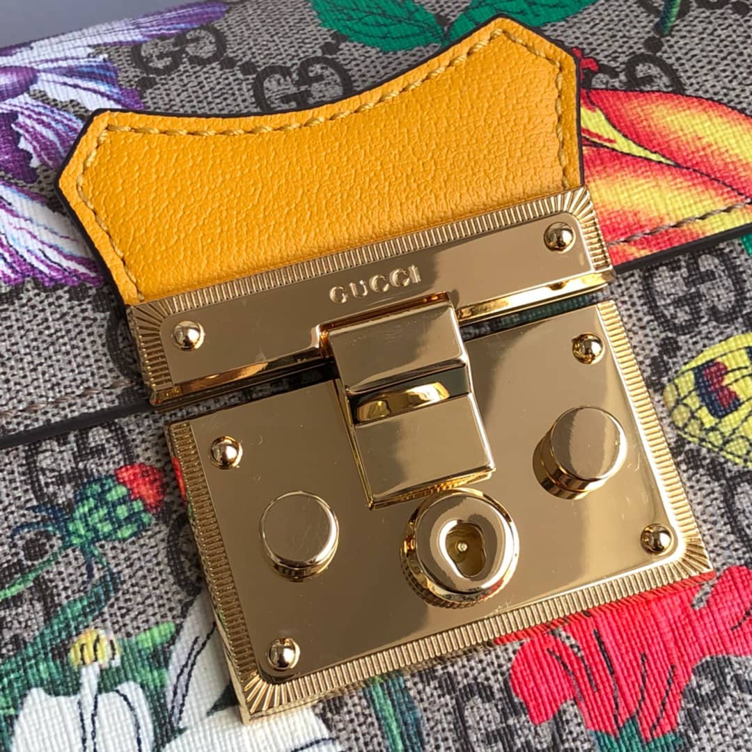 Gucci Padlock GG Small Bamboo Shoulder Bag Replica Yellow 603221