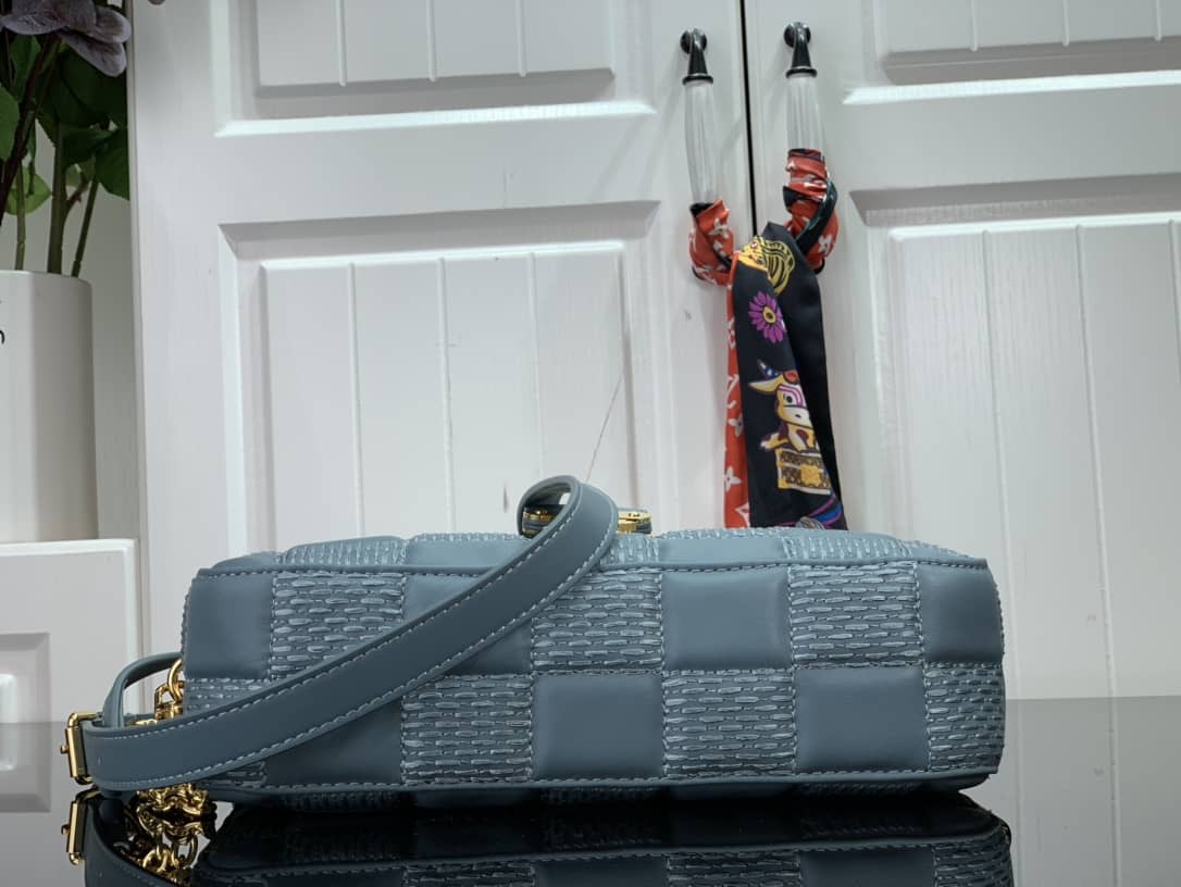 Louis Vuitton Damier Quilt Lambskin Troca MM H27 Replica Bag Blue M59114