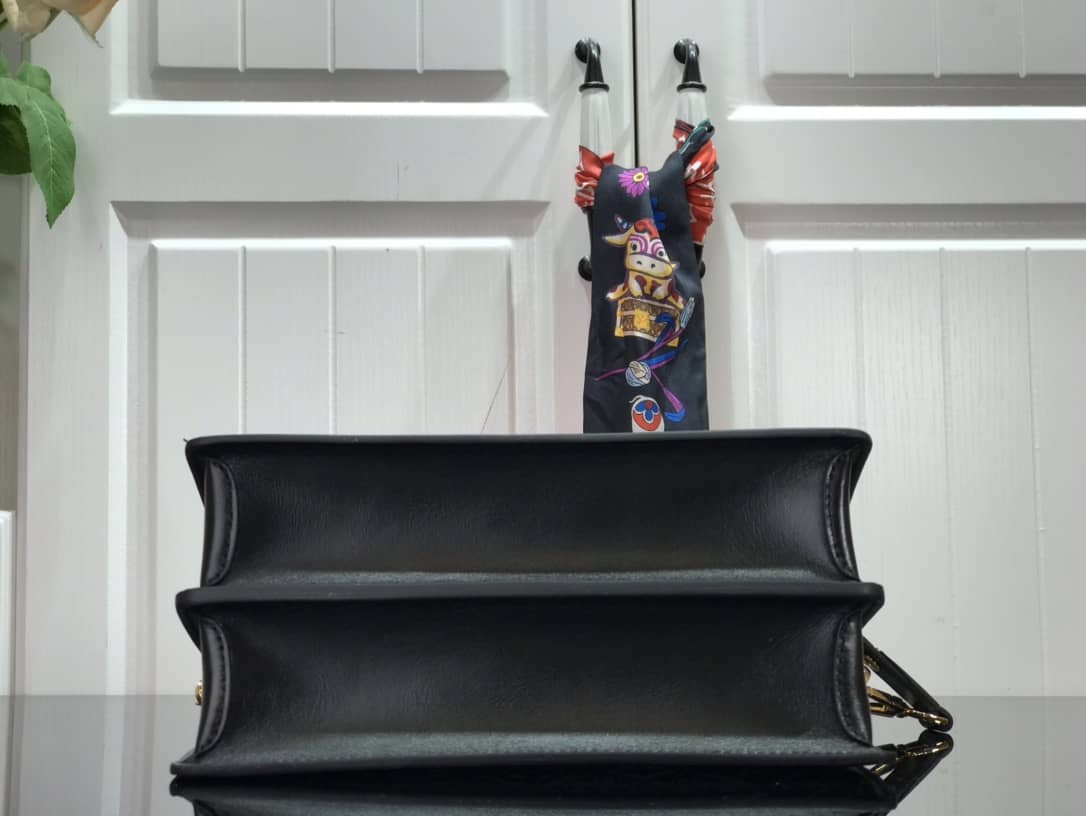 Louis Vuitton Since 1854 Jacquard Pattern Dauphine MM Replica Shoulder Bag Black M57211