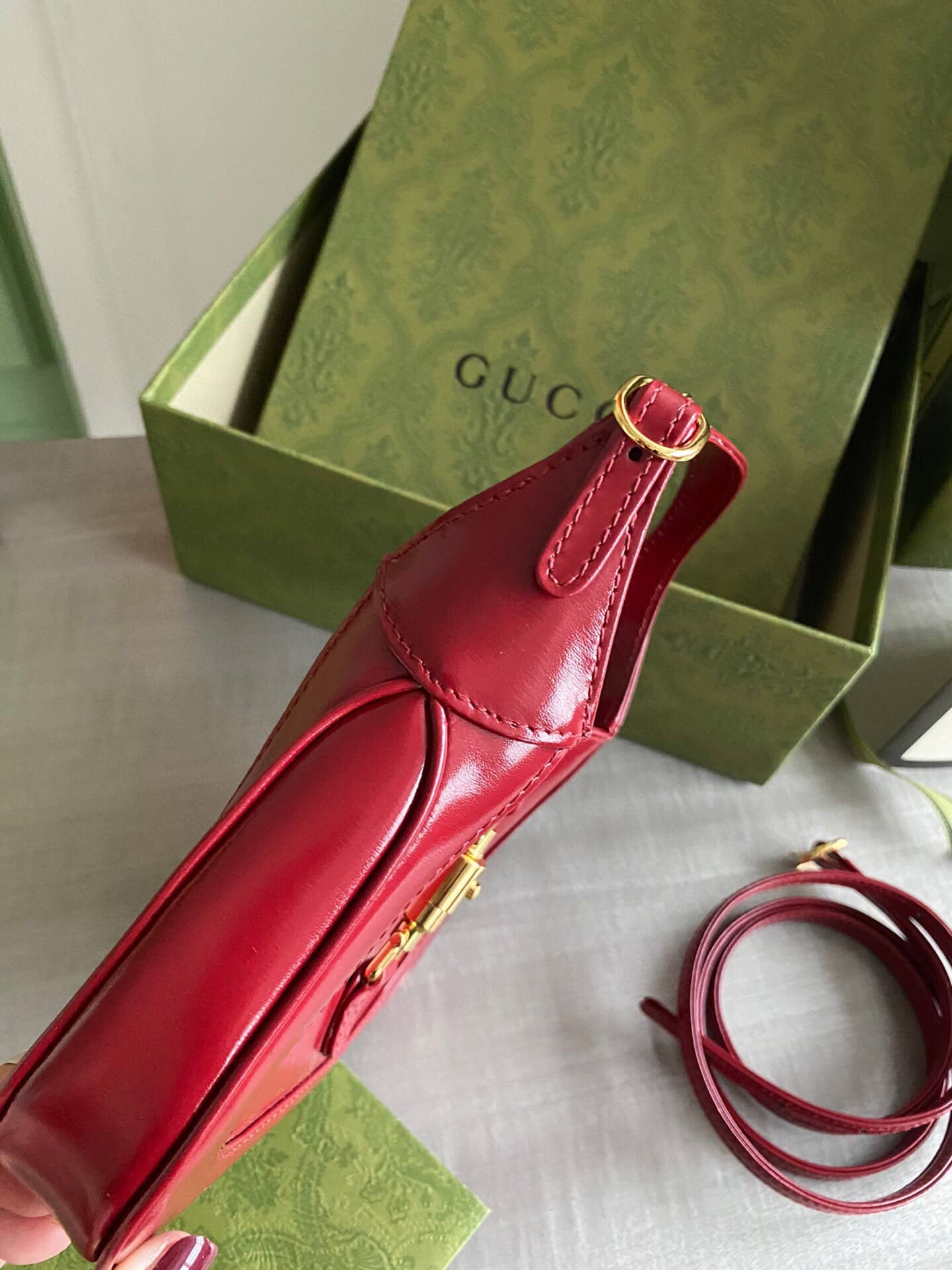 Gucci Jackie 1961 Mini Shoulder Bag Replica Red 637091